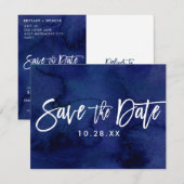 SAVE THE DATE BRIEFKAART geschilderd marine waterv (Voorkant / Achterkant)