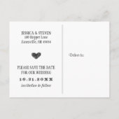 Save the Date Briefkaart - Halloween Sinaasappel & (Achterkant)