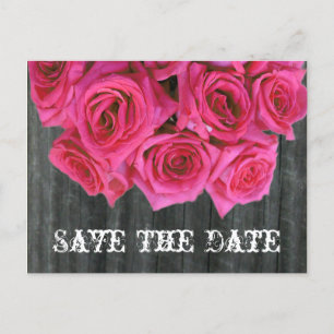 Save the Date Briefkaart - Rose Boeket en Barnwood