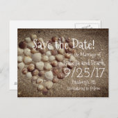 Save The Date Briefkaart - Strand / Zeeschelpen (Voorkant / Achterkant)