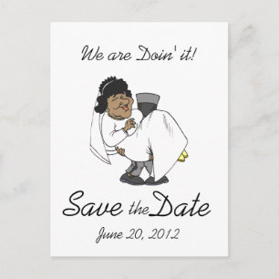 Save the Date Briefkaarten Doin' it! bruidegom Kaa