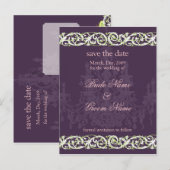 Save the Date briefkaarten, kroonluchter werveling Aankondigingskaart (Voorkant / Achterkant)