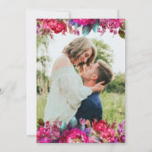 Save The Date Bright Bold Magenta Floral & Mariage photo (Dos)