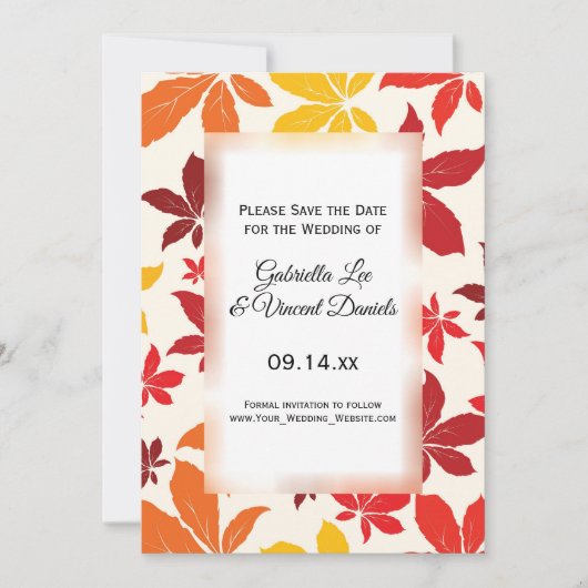 Save The Date Bright Fall laisse mariage Enregistrer la date (Devant)