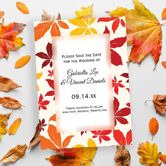 Save The Date Bright Fall laisse mariage Enregistrer la date