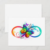 Save The Date Bright infinity with rainbow butterfly (Devant / Derrière)