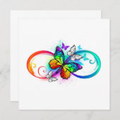 Save The Date Bright infinity with rainbow butterfly (Devant / Derrière)