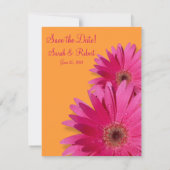 Save The Date Bright Orange rose Gerbera Daisy Enregistrer la da (Dos)
