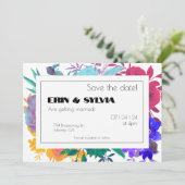 Save The Date Bright Rainbow Botanical Mariage (Debout devant)
