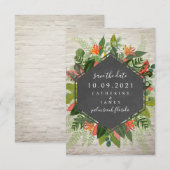 Save The Date Brique botanique tropicale pour le Sauvegarde de l (Devant / Derrière)