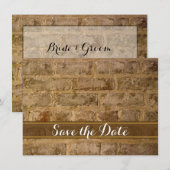 Save The Date Briques Chic Industriel Mariage Enregistrer la Dat (Devant / Derrière)