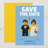 Save The Date Briques de Construction Classiques Blocs de Mariag (Devant / Derrière)