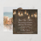 Save The Date Briques Entrepôt Industriel Luminaires Edison Vint (Devant / Derrière)