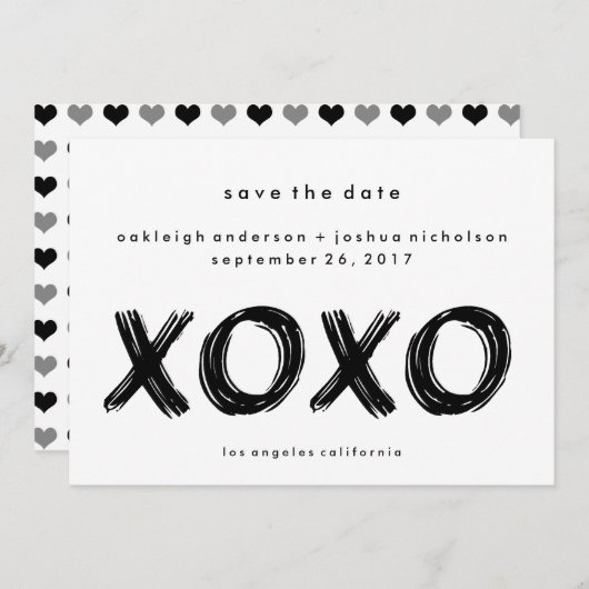 Save The Date Brise-brosse chic | XOXO Simple Enregistrer la dat (Devant / Derrière)