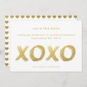 Save The Date Brise-pinceau en or chic | XOXO Simple Enregistrer (Devant / Derrière)