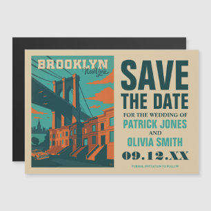 Save the date Brooklyn, NY Magnetische Uitnodiging