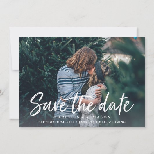 Save The Date Brosse décontractée | Photo Enregistrer la date (Devant)