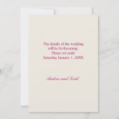 Save The Date Brosse moderne brune traits floral aquarelle (Dos)