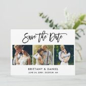 Save The Date Brosse moderne Script 3 photo (Debout devant)