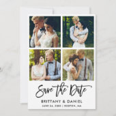 Save The Date Brosse moderne Script 4 photo (Devant)