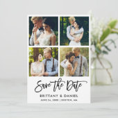 Save The Date Brosse moderne Script 4 photo (Debout devant)