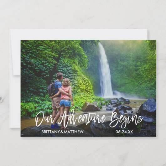 Save The Date Brosse moderne Script Kraft Notre aventure commenc (Devant)