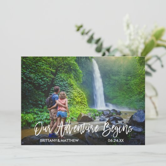 Save The Date Brosse moderne Script Kraft Notre aventure commenc (Debout devant)