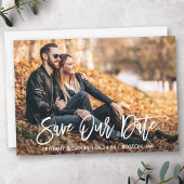 Save The Date Brosse moderne Script photo Enregistrer notre cart