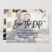 Save The Date Brosse moderne superposer le script Enregistrer la (Devant / Derrière)