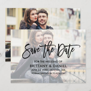 Save The Date Brosse moderne superposer le script Enregistrer la