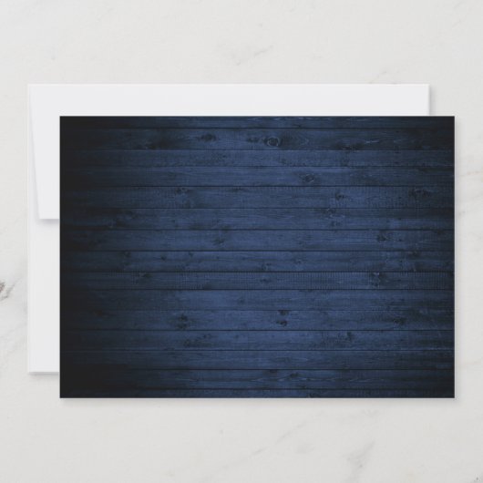 Save The Date Brosse Script Blue Wood 3 Photo Enregistrer notre  (Dos)