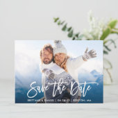 Save The Date Brosse Script Enregistrer La Date Couple Photo Car (Debout devant)