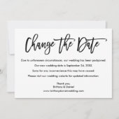 Save The Date Brosse Script Modifier La Date Nouveau Mariage Dat (Devant)