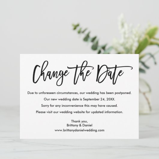 Save The Date Brosse Script Modifier La Date Nouveau Mariage Dat (Debout devant)