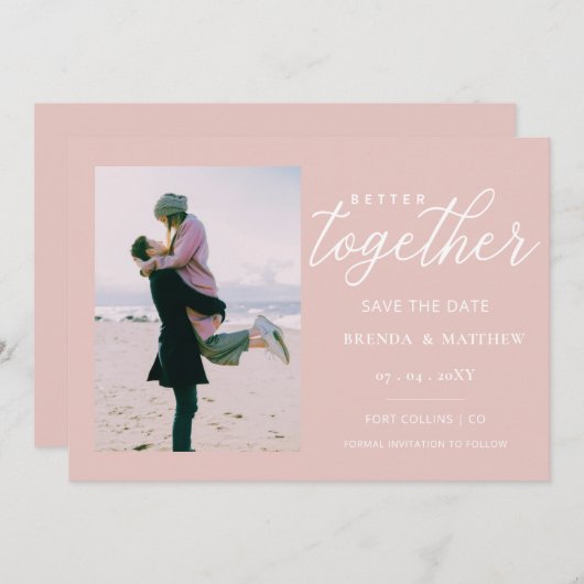 Save The Date Brouiller le script mieux ensemble Minimal simple  (Devant / Derrière)