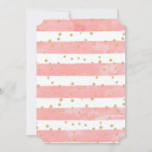 Save The Date Brousse rose avec Mariage Confetti Or (Dos)