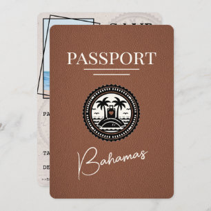 Save The Date Brown Bahamas Passport Enregistrer La Date