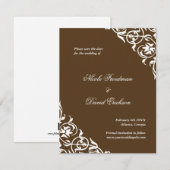 Save The Date Brown fière classe scroll mariage enregistrer la d (Devant / Derrière)