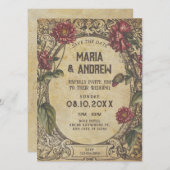 Save The Date Brown gothique Vintage Mariage classique (Devant / Derrière)