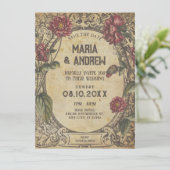 Save The Date Brown gothique Vintage Mariage classique (Debout devant)