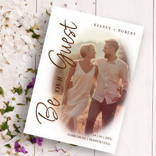 Save The Date Brown Modern Romantic Overlay Gradient Script
