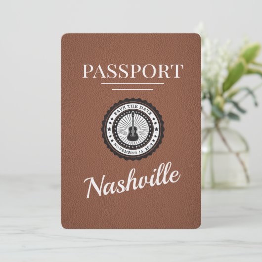Save The Date Brown Nashville Passport Enregistrer La Date (Debout devant)