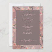 Save The Date Brown Romantic Floral Stained Glass Effect (Devant)