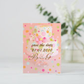 Save the Date, bruidstaart Aankondigingskaart (Staand voorkant)