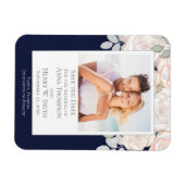 Save the Date Bruiloft Elegant Modern Blauw Magneet (Horizontaal)