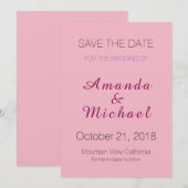 Save the Date Bruiloft Roze Elegante Kalligrafie (Voorkant / Achterkant)