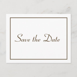 Save The Date Bruin Minimalistische Verlovingsbrui Briefkaart