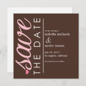 Save the date | Bruin sparen de datum bekendmaking (Voorkant / Achterkant)
