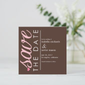 Save the date | Bruin sparen de datum bekendmaking (Staand voorkant)