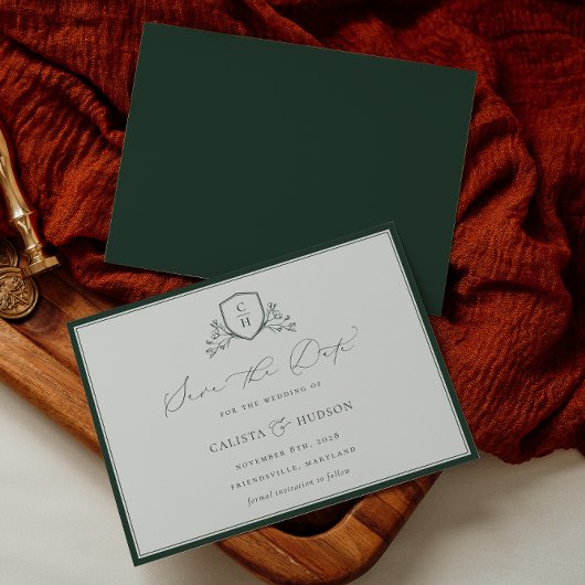 Save The Date BRUNSWICK CREST Mariage de monogramme